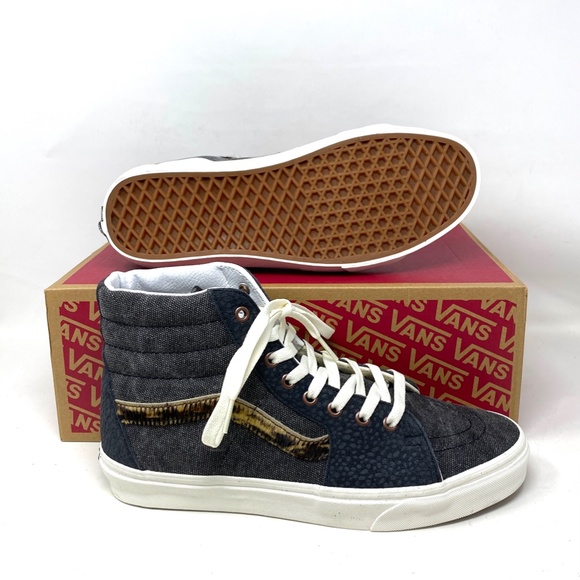 VANS Sk8-Hi Shoes High Top Gray Canvas Leather Women's Size Casual VN0A5JMJ1O7 - Picture 5 of 10